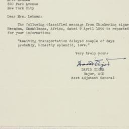 Letter: 1944 April 9