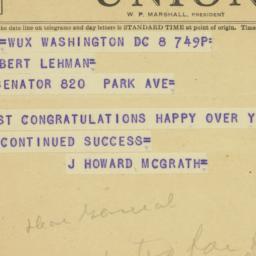 Telegram: 1950 November 8