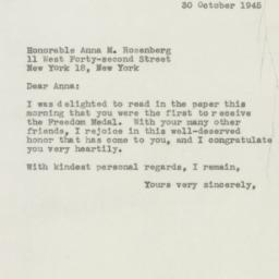 Letter: 1945 October 30