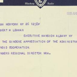 Telegram: 1935 April 26