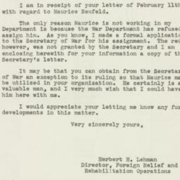 Letter: 1943 February 15
