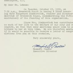 Letter: 1951 October 9
