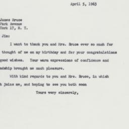 Letter: 1963 April 5