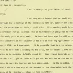 Letter: 1926 April 1