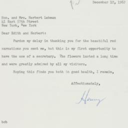 Letter: 1962 December 12