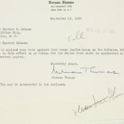 Letter: 1950 September 18