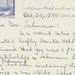 Letter: 1940 October 30