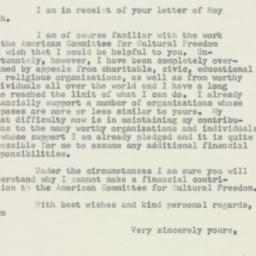 Letter: 1954 May 28