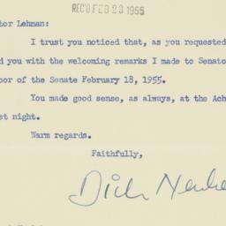 Letter: 1955 February 22