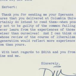 Letter: 1958 April 26
