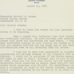 Letter: 1954 August 10