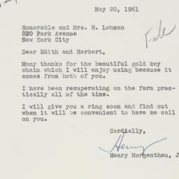 Letter: 1961 May 20