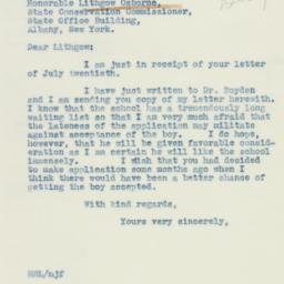 Letter: 1938 July 23