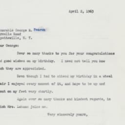 Letter: 1963 April 2