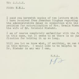 Memorandum: 1954 December 10