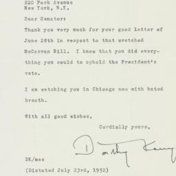 Letter: 1952 July 30
