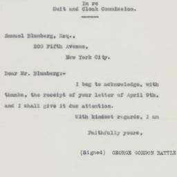 Letter: 1926 April 19