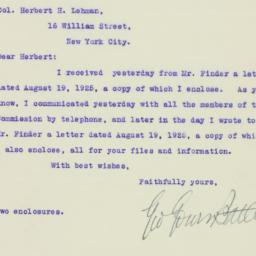 Letter: 1925 August 20