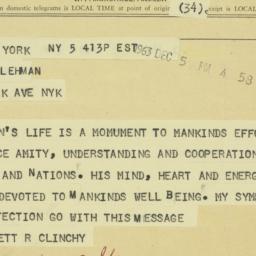 Telegram: 1963 December 5