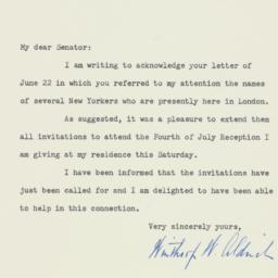 Letter: 1953 July 2