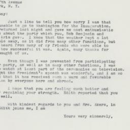 Letter: 1961 January 21