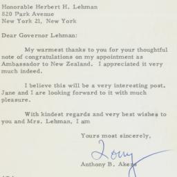 Letter: 1961 April 25