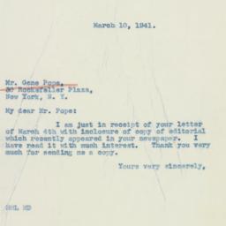 Letter: 1941 March 10
