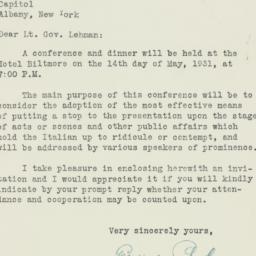 Letter: 1931 April 29