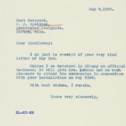 Letter: 1939 May 8