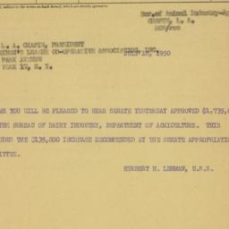 Telegram: 1950 July 18