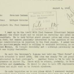 Memorandum: 1943 August 4