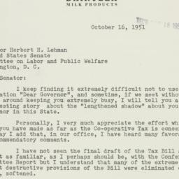 Letter: 1951 October 16