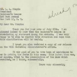 Letter: 1950 August 1