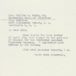 Letter: 1950 April 6