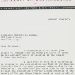 Letter: 1947 January 30