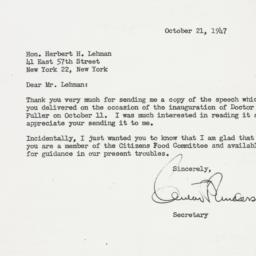 Letter: 1947 October 21