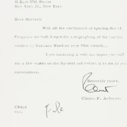 Letter: 1959 January 26