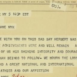 Telegram: 1963 December 5