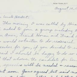 Letter: 1949 August 16
