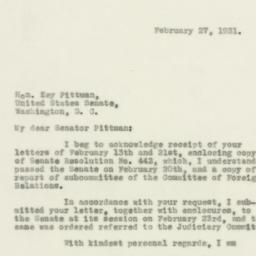 Letter: 1931 February 27