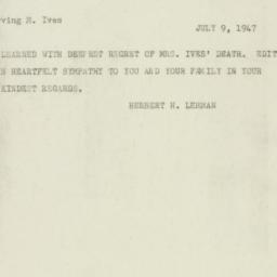 Letter: 1947 July 9