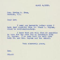 Letter: 1939 April 4