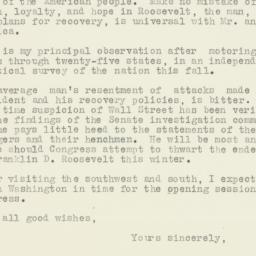 Letter: 1933 December 6