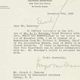 Letter: 1932 December 9
