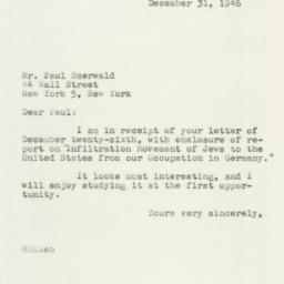 Letter: 1946 December 31