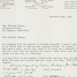 Letter: 1946 November 22