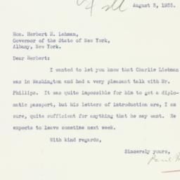 Letter: 1933 August 3