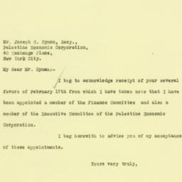 Letter: 1926 February 19