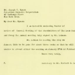 Letter: 1926 January 22