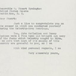 Letter: 1954 July 5